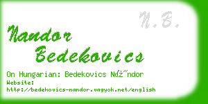 nandor bedekovics business card